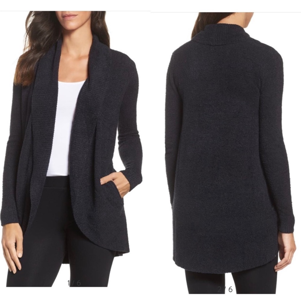 Cozy Open-Front Women's Cardigan Sweater - Black
